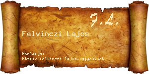 Felvinczi Lajos névjegykártya